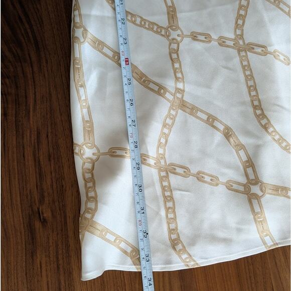 NWT Anine Bing Lisette Chain Printed 100% Silk-charmeuse Slip Mini Dress, size L - Picture 8 of 9